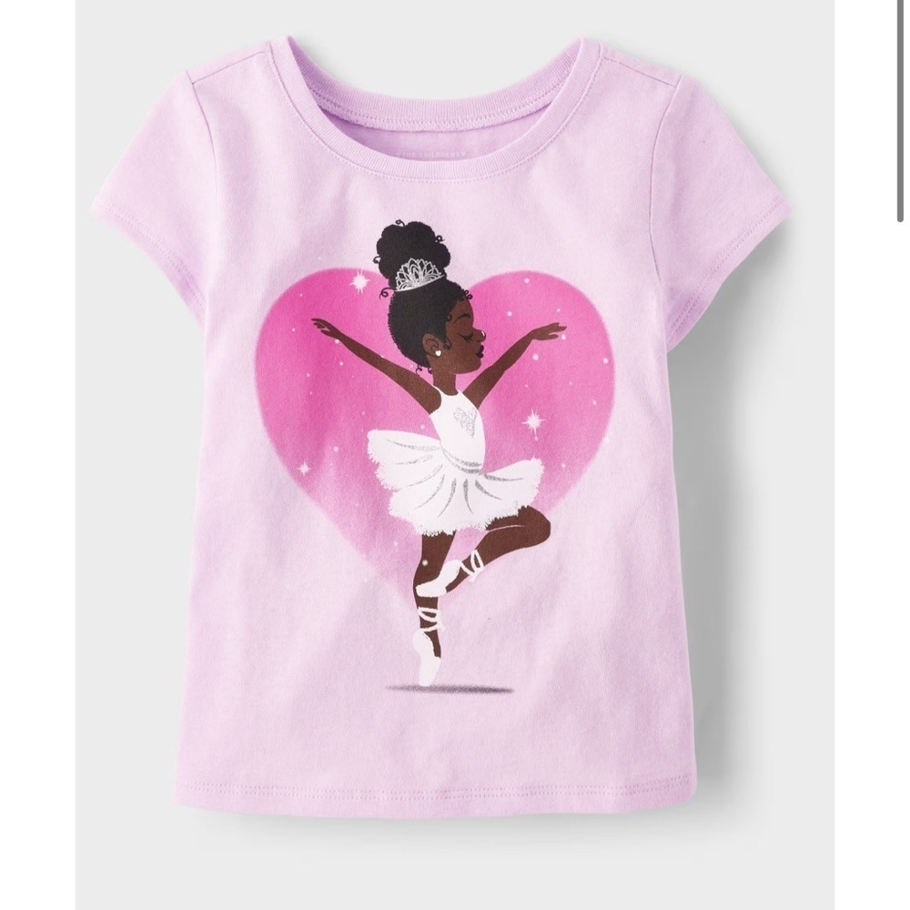 The Children’s Place Pink Ballerina Graphic Short Sleeve Tee